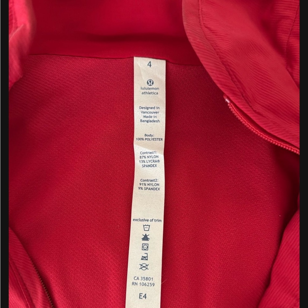 Lululemon Athletica Red Jacket